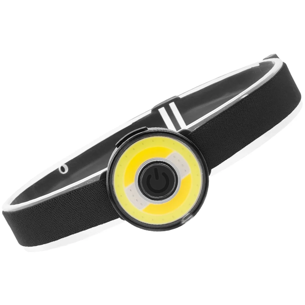 Safety Lighting 4.5*3.5*1cm USB Rechargeable Headlamp Hands-free Outdoor Lighting Lightweight Headlamp Red-Blue Flash