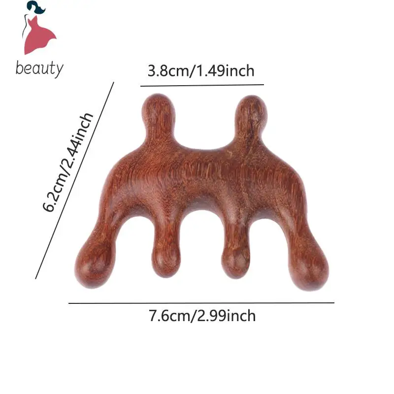Ohio eur méridien antarctique en bois de santal, outils de massage du corps et du visage, manche en bois, planche à gratter Guasha, masseur de points d'acupuncture