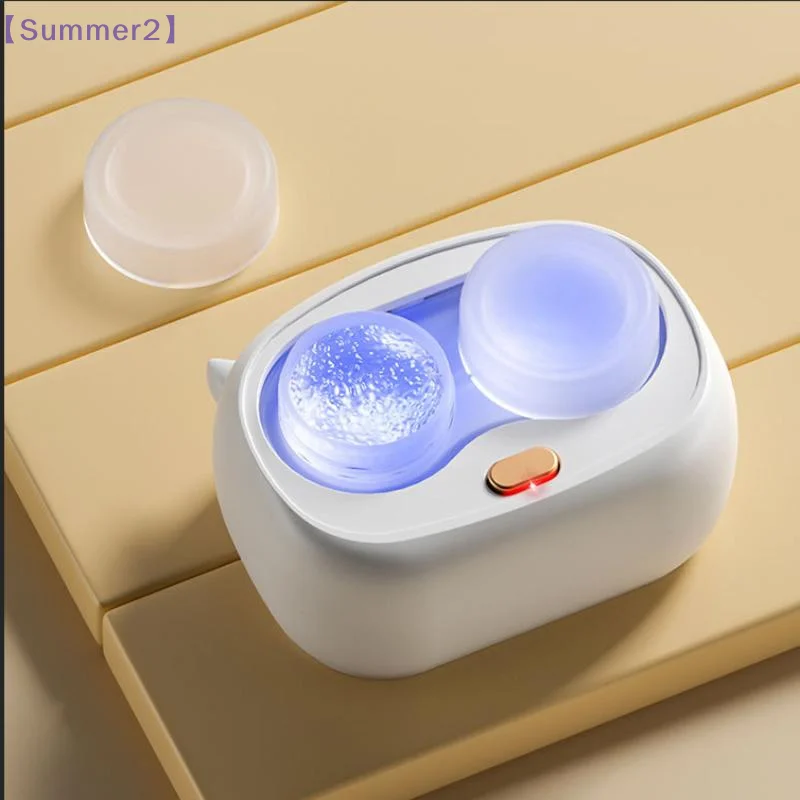 【Xia2】1 Set Battery Powered Contact Lenses Cleaner With Removable Box Remove Tear Protein Cleaning Machine Contact Lenses Case