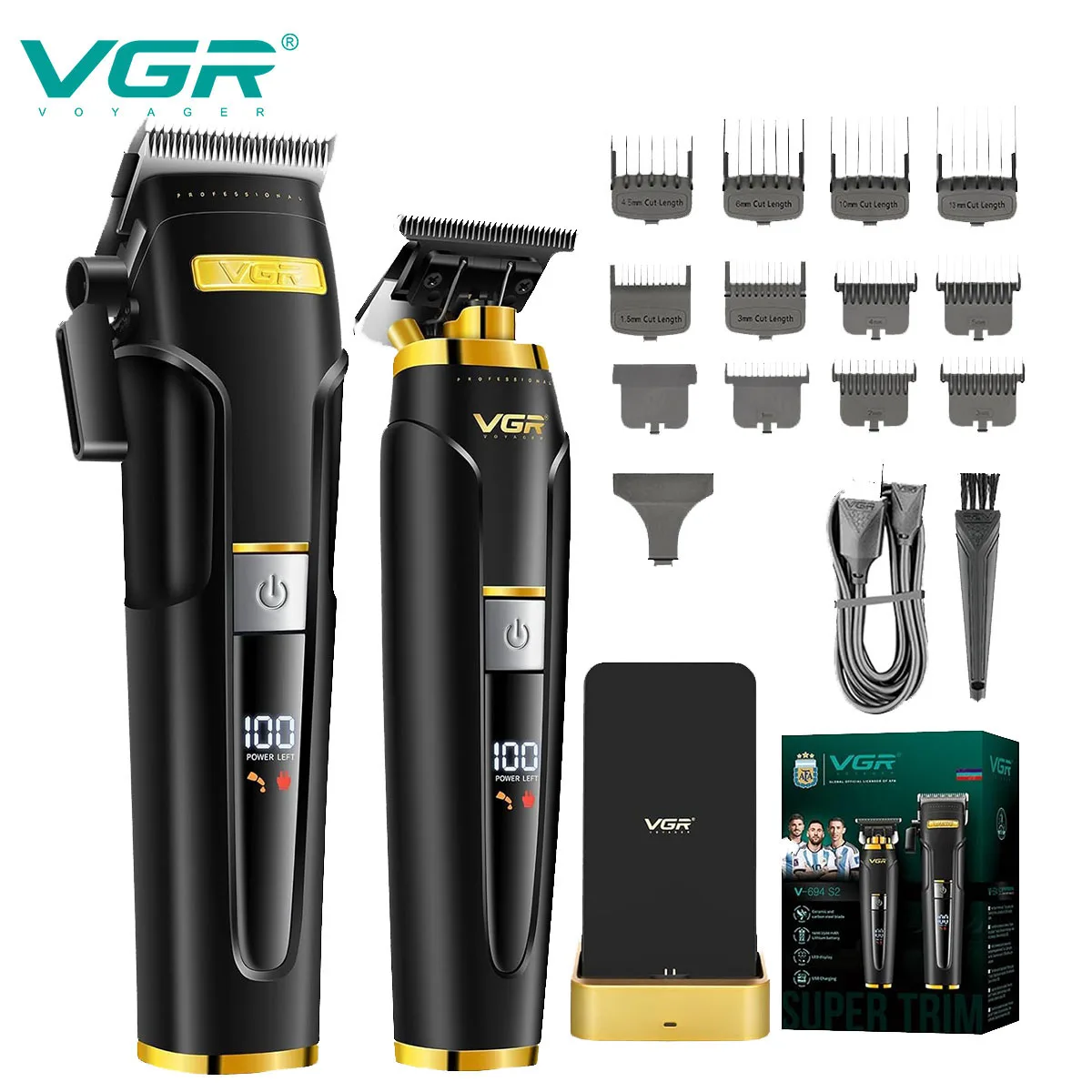 

VGR Триммер для волос Электрический для стрижки волос Парикмахерская машинка для стрижки волос Беспроводной Машинка для стрижки волос Триммер для волос Аккумуляторный Набор машинок для стрижки и триммеров V-694 S2