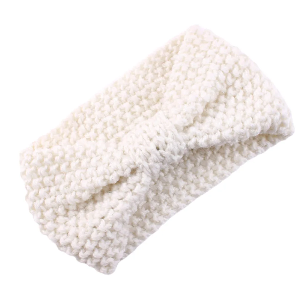 

2pcs Warm Crocheted Headband For Women Adjustable Hair Band Stylish Headwrap Comfortable Elastic Yoga Headwear Pink White