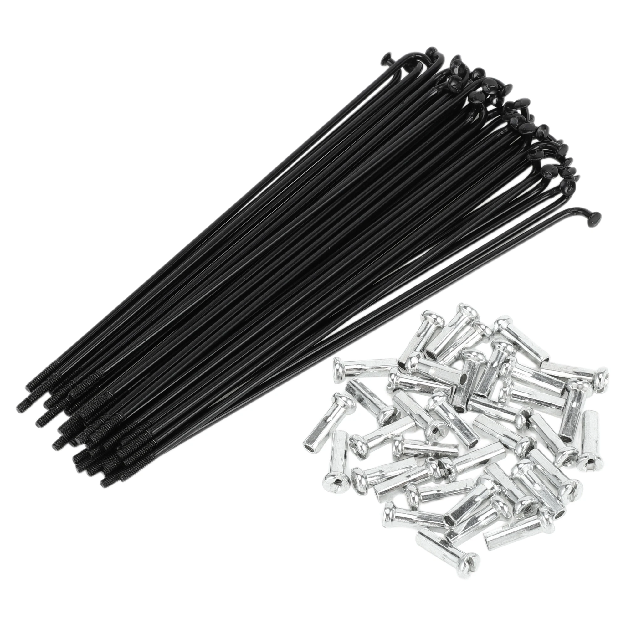 X Autohaux 36 Stück Fahrradspeichen Fahrrad-Radspeichen 14G 125mm 135mm 138mm 171mm 177mm 185mm 202mm 205mm 209mm Kohlenstoffstahl Schwarz – Detail 7