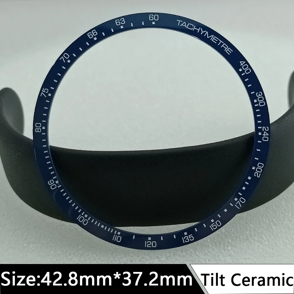 39mm * 33.2mm/42.8mm * 37.2mm flat/inclined non luminous ceramic bezel insert replacement watch accessory ceramic bezel