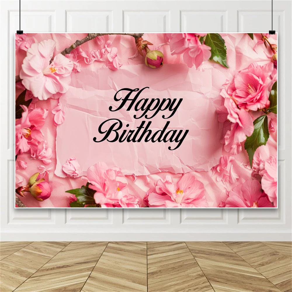 Pink Theme Photography Background Bow Balloon Flower Princess Backdrop Cloth Baby Shower Children Birthday Decorations Photozone
