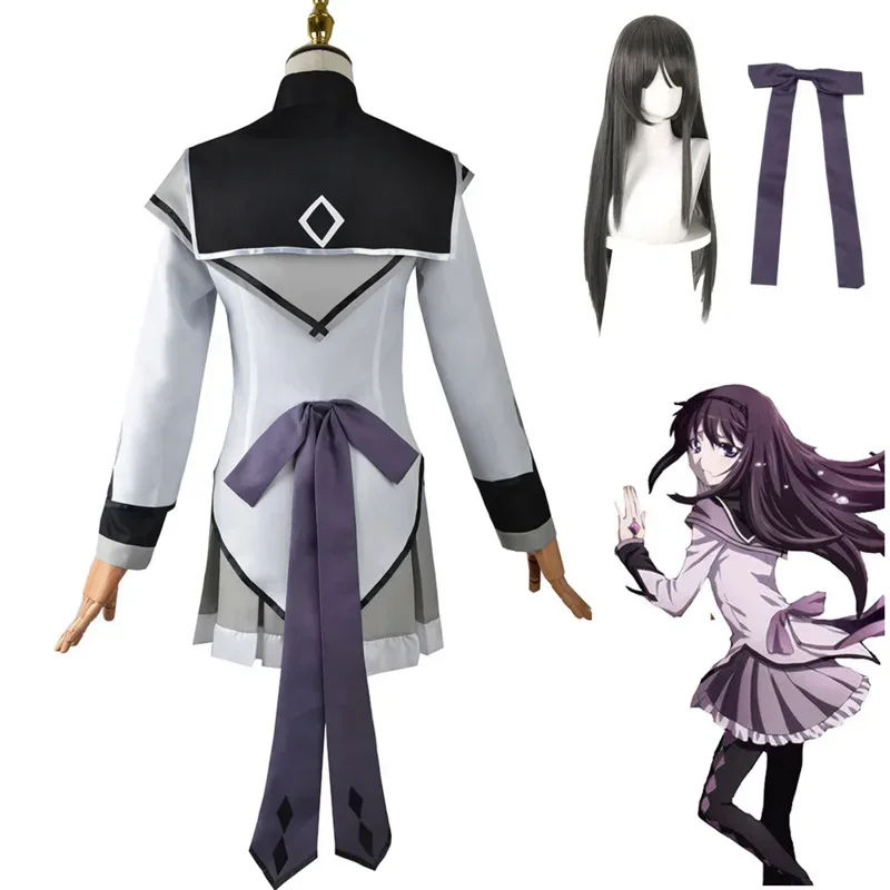 Anime 2024 Puella Magi Magica Kaname Madoka Akemi Homura Tomoe Mami Cosplay Costumes Wig Woman School Uniform MN12