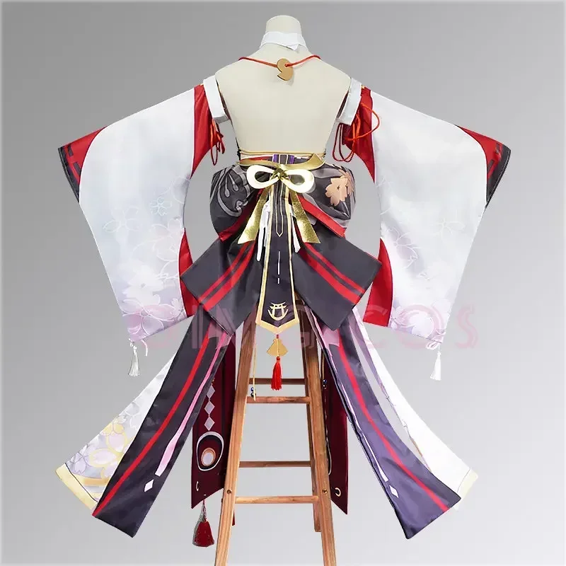 Yae Miko Costume Cosplay Uniforme Parrucca in tessuto jacquard Anime Costumi di Halloween in stile cinese per donne Gioco