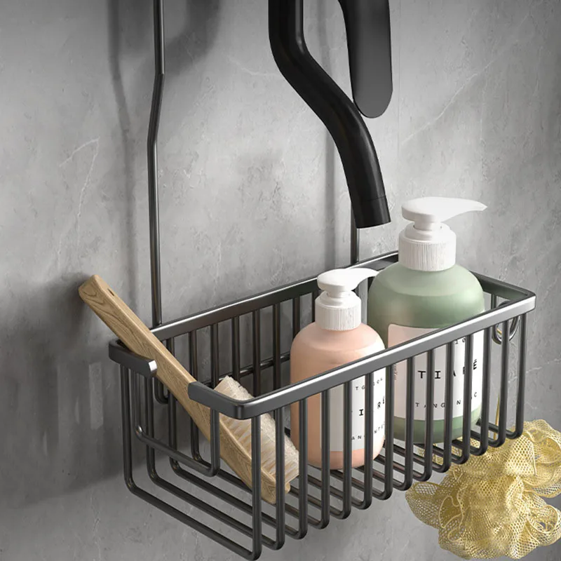 Storage Shelves Space Aluminum Bathroom Faucet Shelving Bathroom Shower Gel Organizer Shower Room Shower Shower Hanging Basket