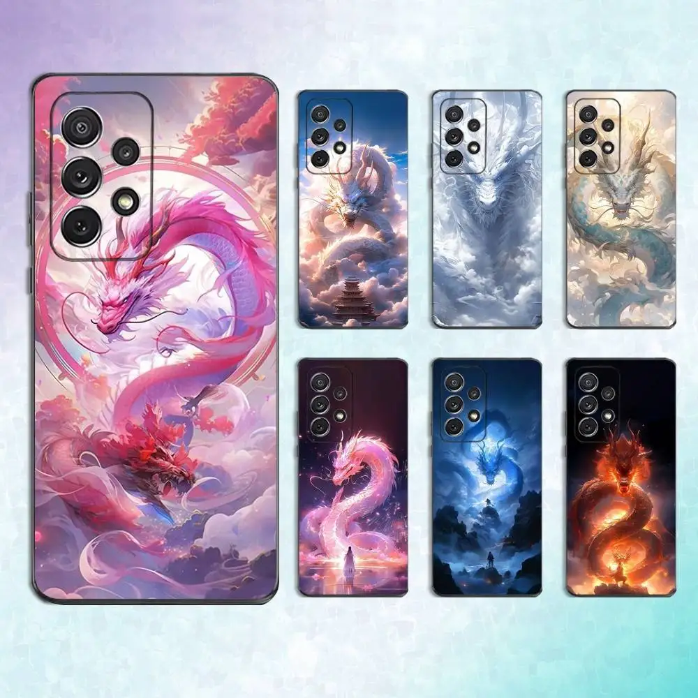 

Cartoon Art Ferocious Dragon Phone Case For Samsung S25,S24,S23,S22,S21,S20,S10,Ultra,Plus,Lite,FE,Soft Silicone Black Cover