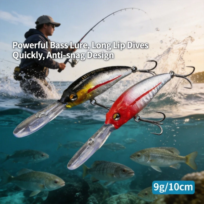 

Mandarin Fish Specialized Long Tongue Plate Minnow 9g 10cm Freshwater Hard Bait Bionic Fishing Lure