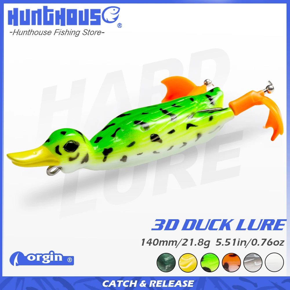 

Hunthouse Splashing Duck Fishing Lure Splash Feet Soft Bait Floating 140mm 21.8g Freshwater For Pike Bass Silicone Fish Tackle
