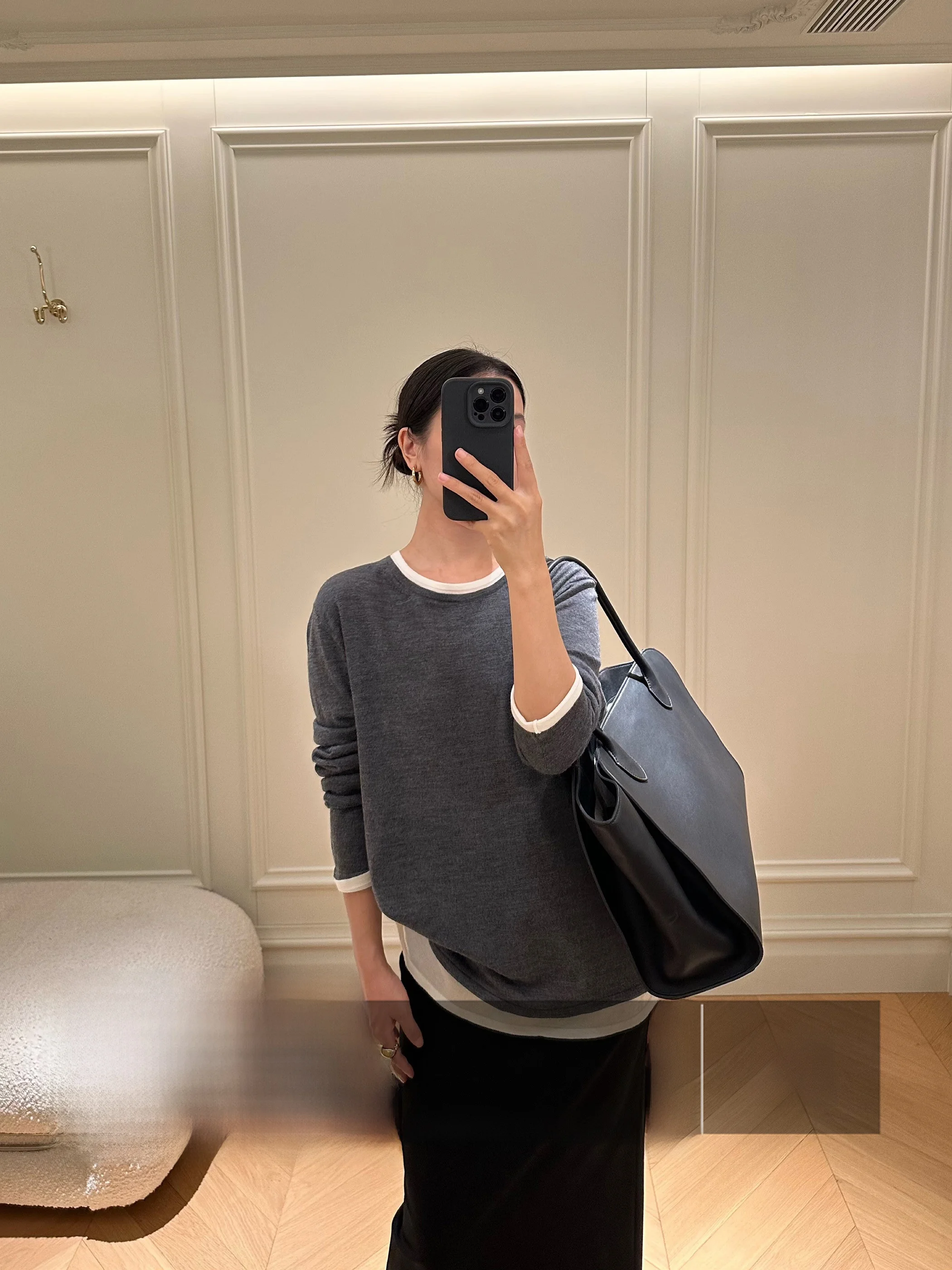 

Loose 00 Wool Knitted round Ne Fake Two-Piece Top by DALII OFFICIAL Comfortable Casual Women's Sweater for Daily Wear