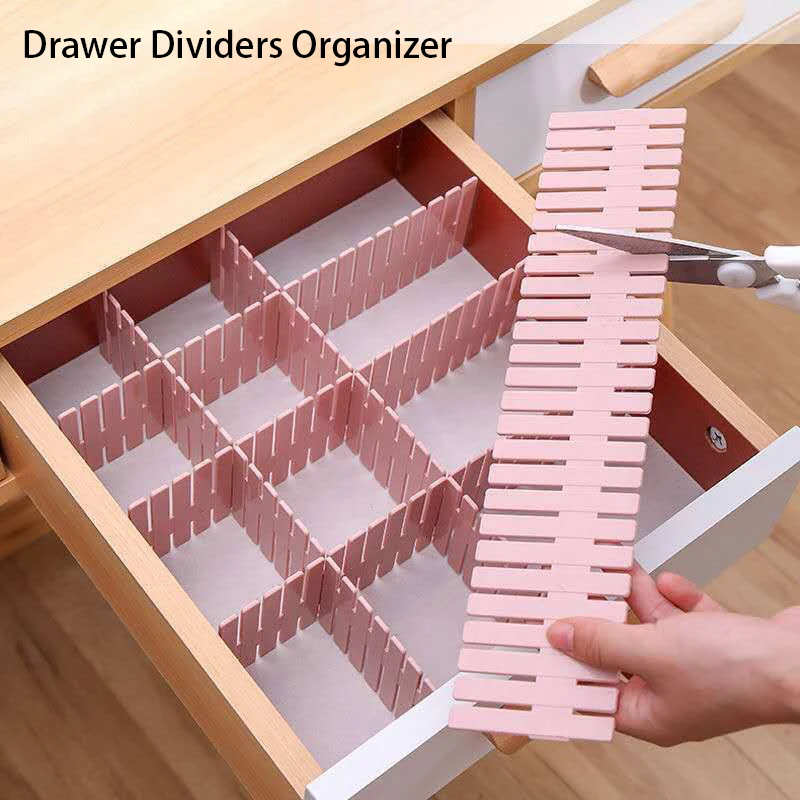 4 szt. Przegroda do szuflady przechowywanie w gospodarstwie domowym kombinacja przegroda makijaż skarpety bielizna szuflada regulowany organizer szafki tablica