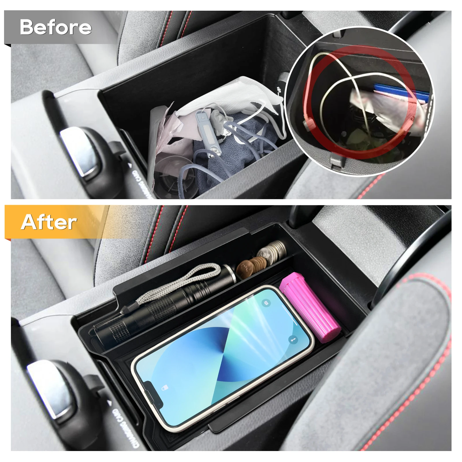 LFOTPP Car Armrest Storage Box for Mercedes Benz Smart 1 2023 2024 Central Control Container Auto Smart 1 Accessories 2023