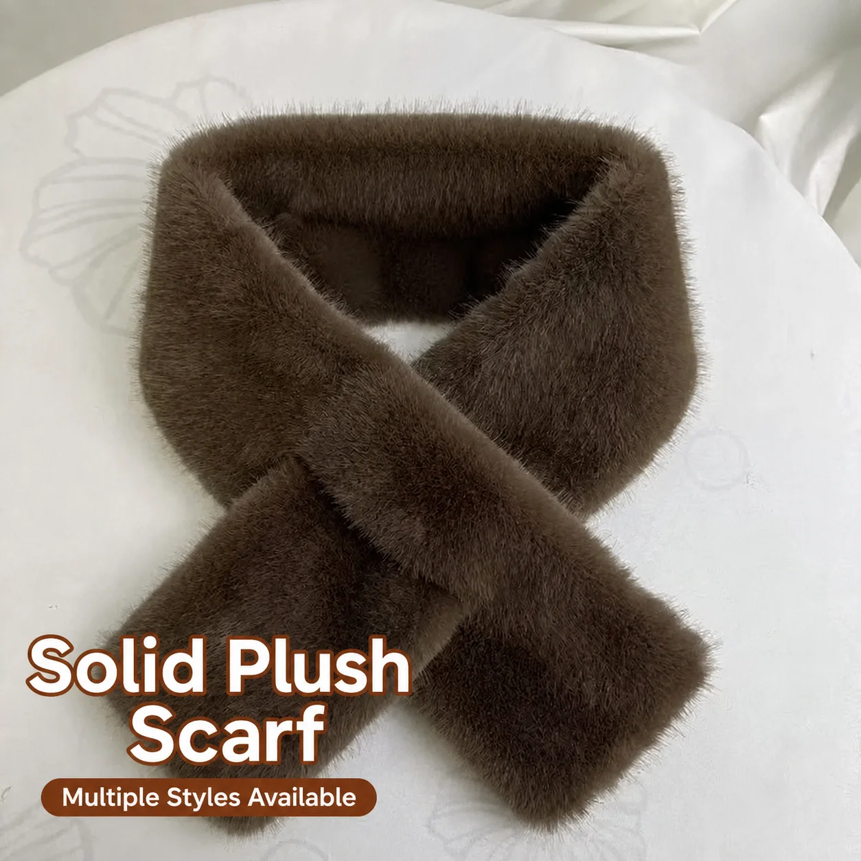 Winter Neck Warmer Solid Double Sided Scarf Plush Scarf Versatile Unisex Scarf For Spring Dating Autumn