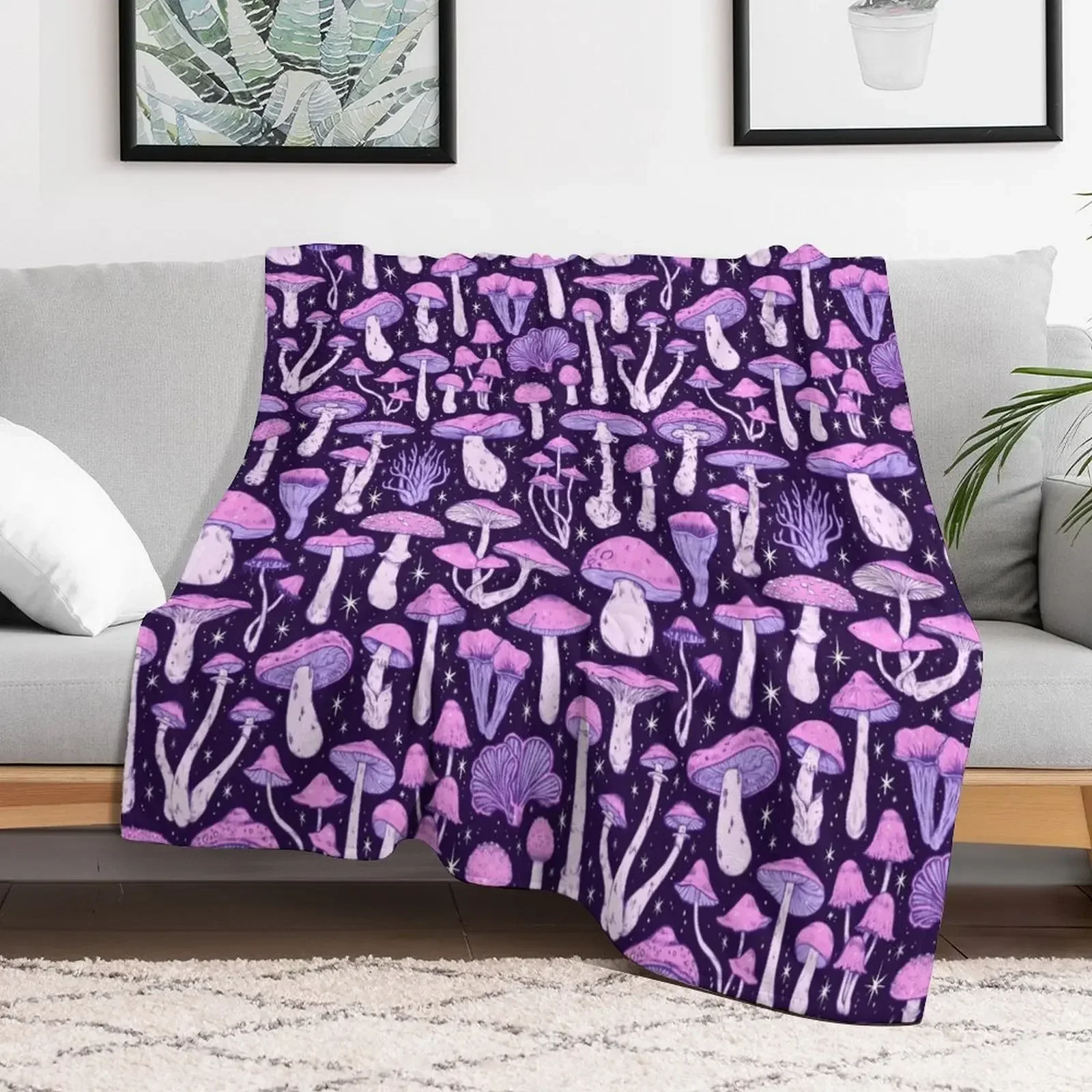 

Deadly Mushrooms Dark Purple Throw Blanket manga For Sofa Thin Blankets Flannels Cute Plaid Blankets For Baby Blankets