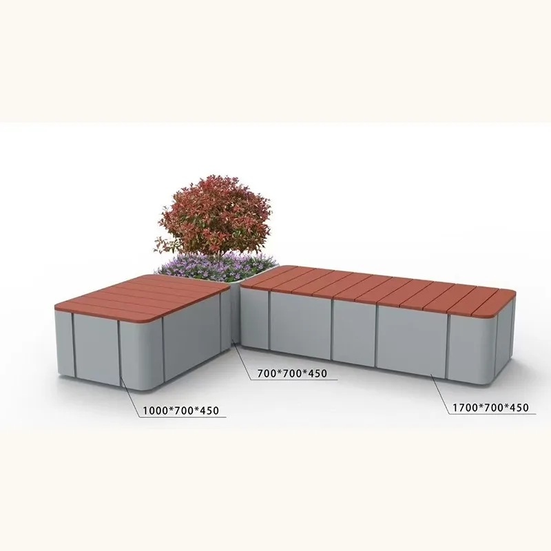 Custom Stainless Steel Storage Planter Bench, Flower Bed for Shopping Mall Rest Area