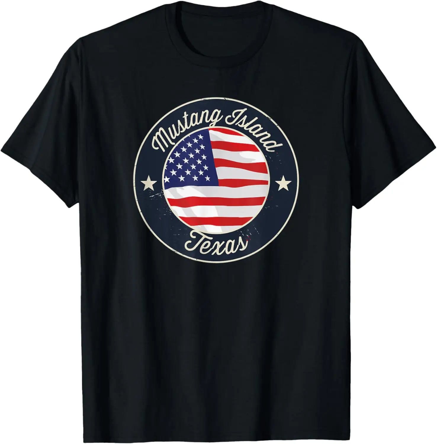 Mustang Island - Patriotic Texas Souvenir T-Shirt