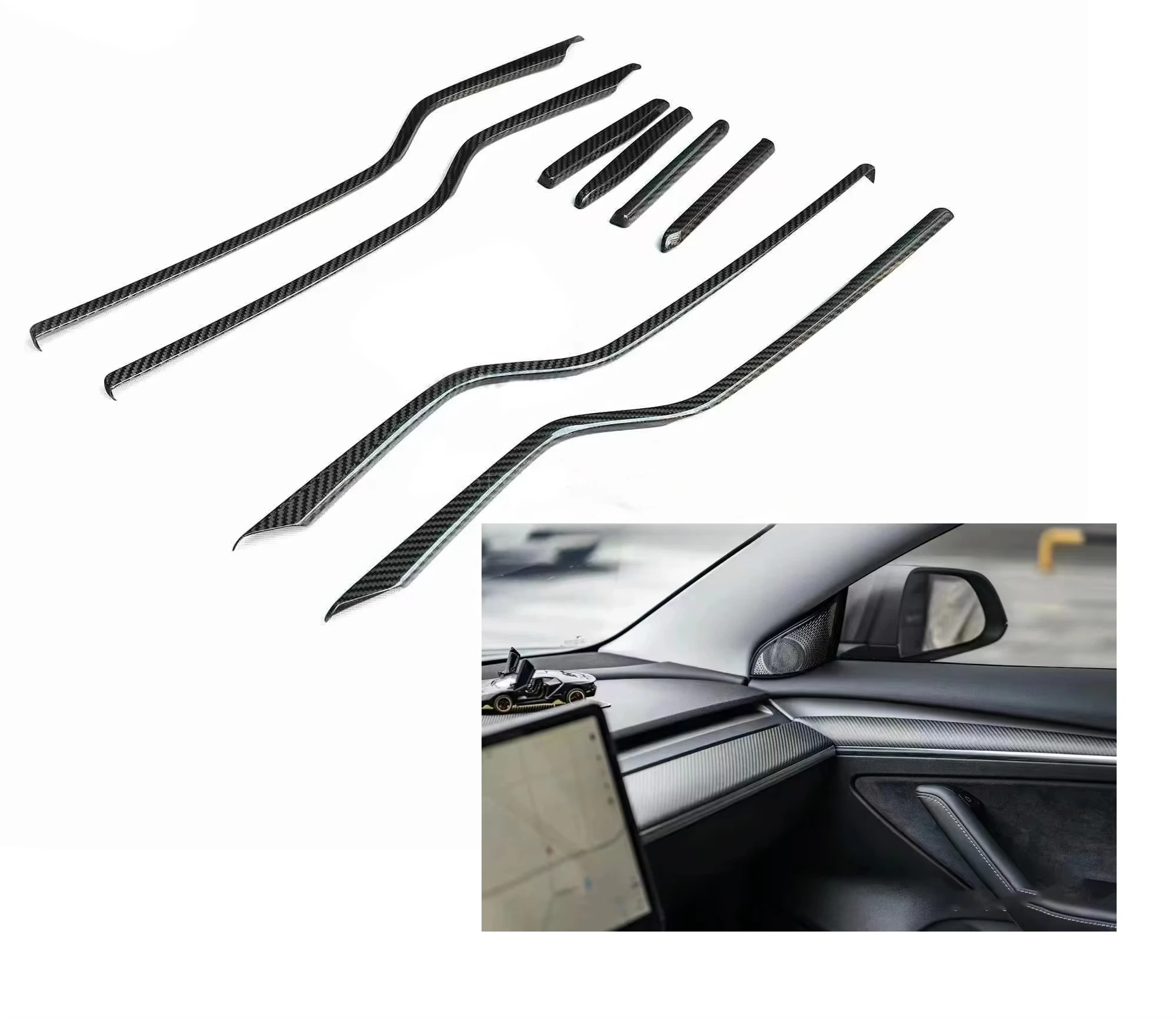 

The modified and upgraded interior door panels are suitable for Model S 2012-2021 dry carbon fiber interior door panels