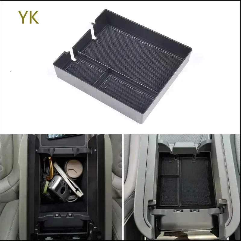 

For Rivian R1T R1S 2022-2025 ABS Black Car Center Console Armrest Box Organizer Box Storage Tray Interior Car Accessories