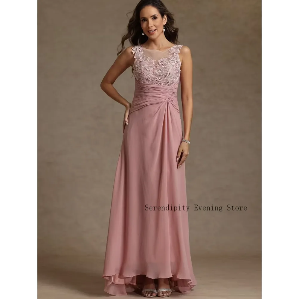 Customized A Line Mother of Birde Dresses 2026 2Pcs Set Women‘s Lace Pleated Wedding Party Attire Gowns Elegant Evening Dress