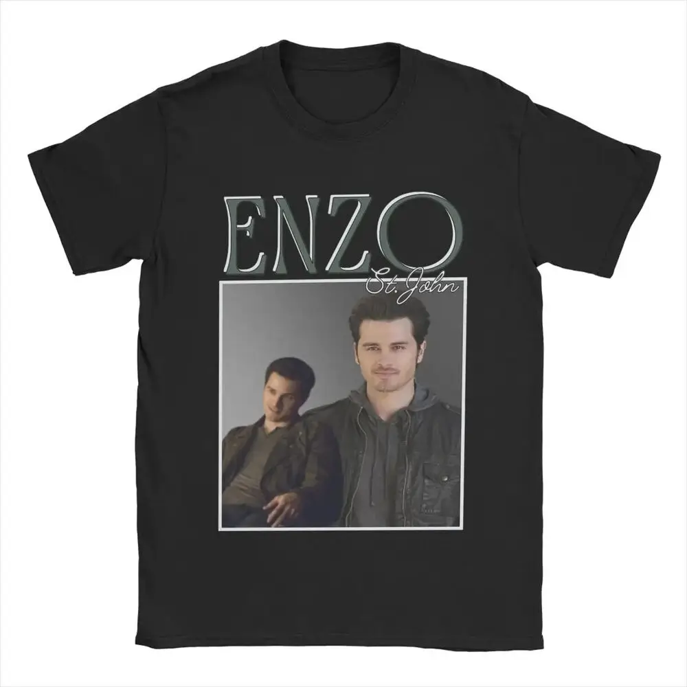 Men T-Shirts Enzos St. John The Vampire Diaries Vintage Pure Cotton Tee Shirt Y2K tops Unisex Summer Short Sleeve