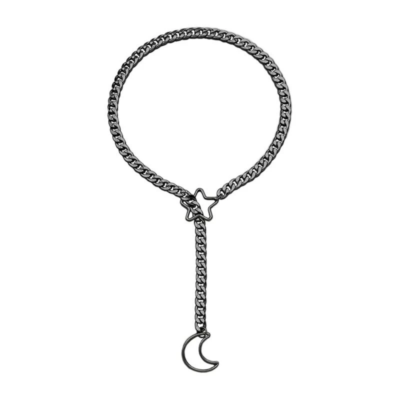  Unique Heart O Rings Slip Chain Necklace Fashion Decoration for Women Adjustable Cuban Lariat Elegant Styles Jewelry