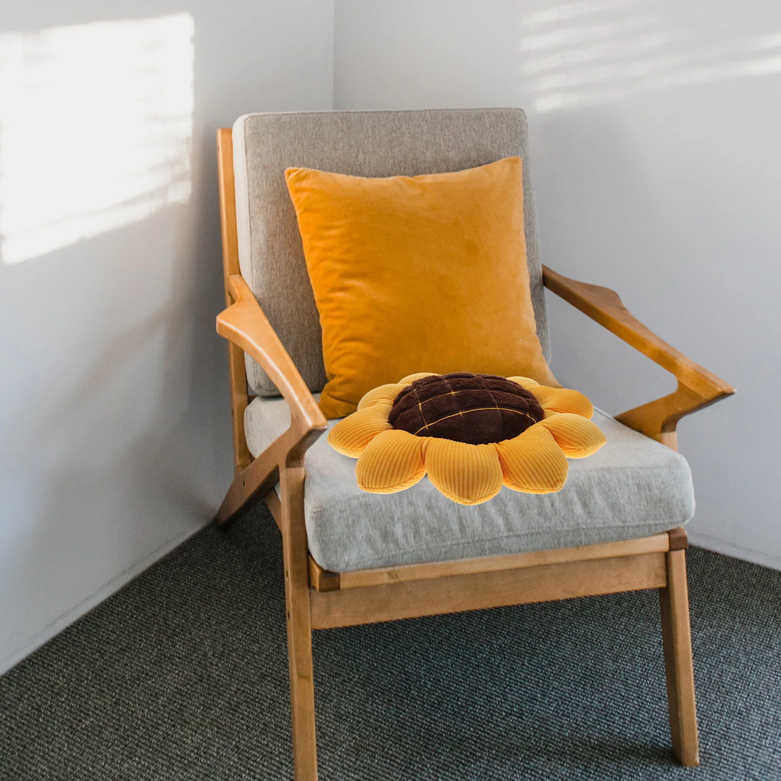 

Sunflower Seat Cushion Round Yellow Pillow Throw Sofa nament Ground Mat Office Chair Pad Comfortable Home Decor