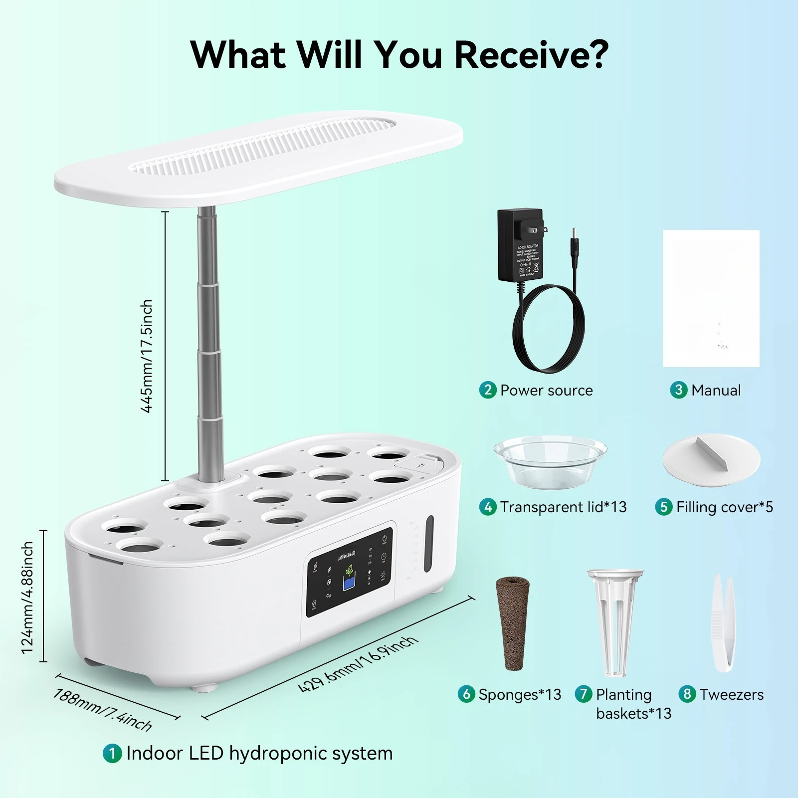 Fruit and vegetable hydroponics plant machine Indoor soilless plant growth planter Full spectrum intelligent hydroponics planter