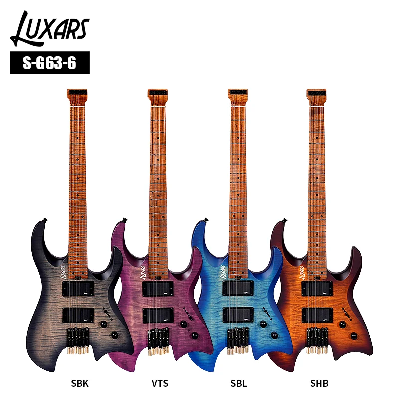 

Новинка: Электрогитара безголовая с корпусом из мхотоли и красного дерева, грифом из HPL, регулируемым тюнинг-бриджем и звукоснимателями H-H Alnico V