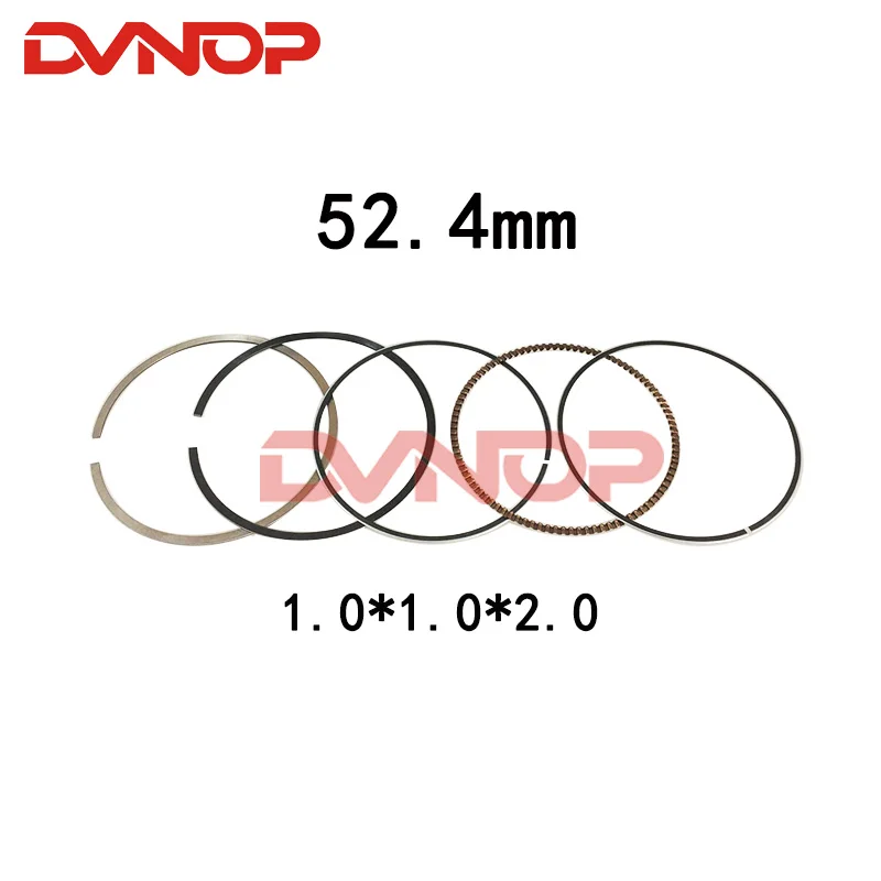 Motorcycle 52.4mm Piston Ring 13mm Pin Set Kit Assembly for 110cc ATV Dirt Bike & Go Kart K082-004