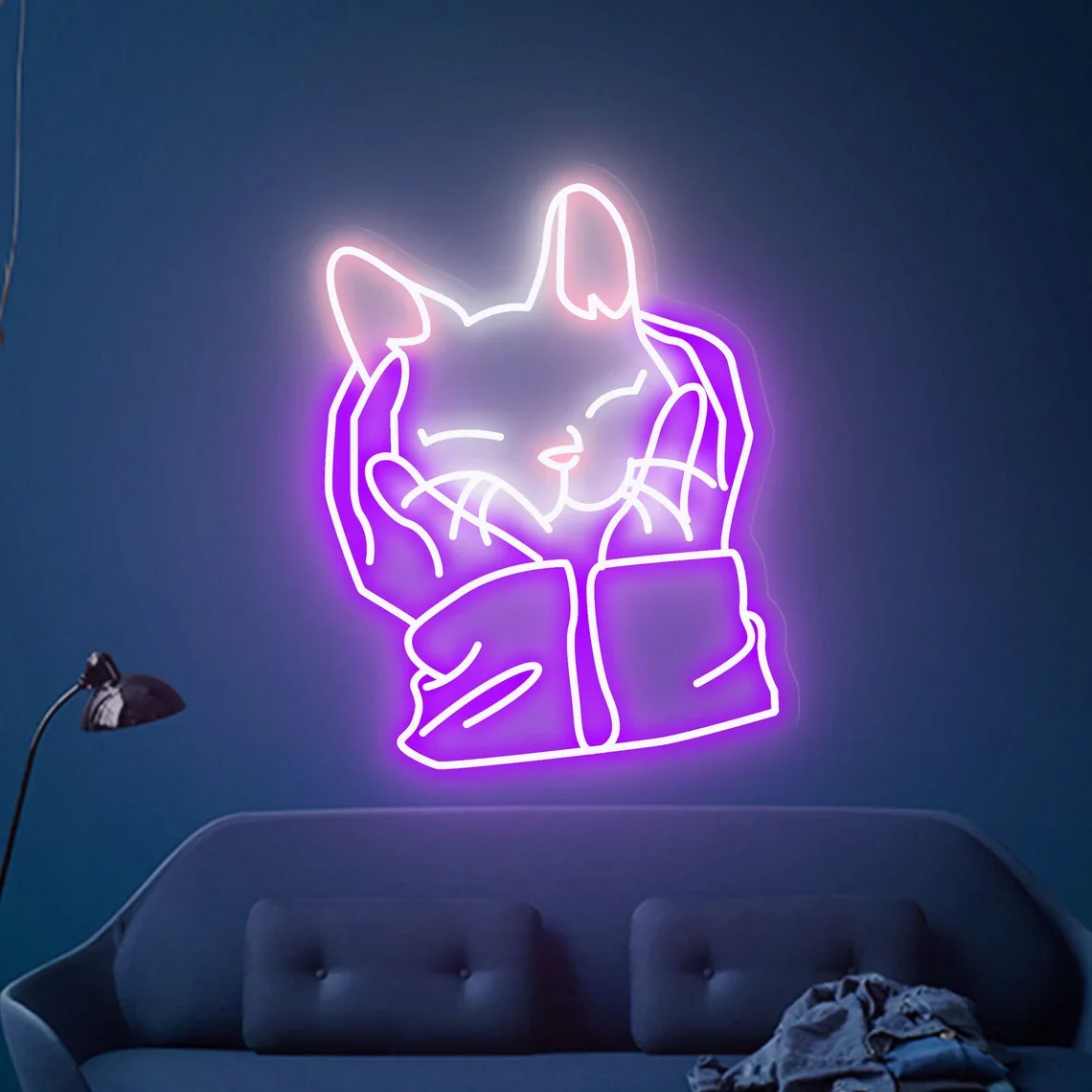 Pet Your Cat Led Neon Sign Animal Pet Shop Wall Decor Lover Birthday Gifts Cute Custom Baby Kids Bedroom Gift