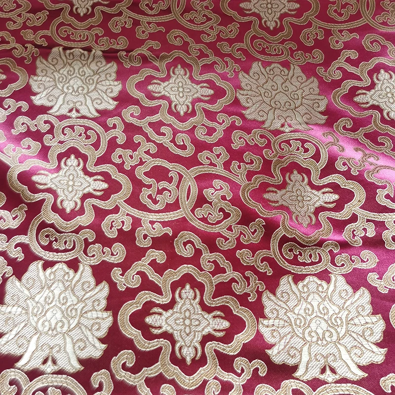 115x50cm  floral style damask silk satin brocade jacquard fabric costume upholstery furniture curtain clothing material