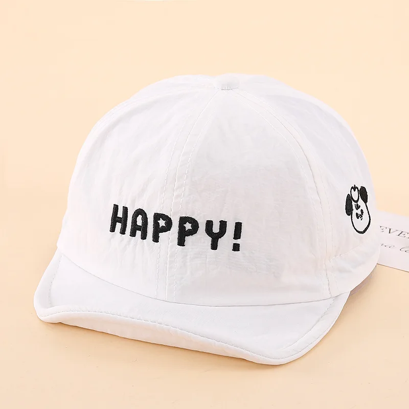 4 Colors Spring Kids Fashion Letter Sun Hat Adjustable Cartoon Peaked Caps For Boys Girls Quick Dry Baseball Cap 1-3Y