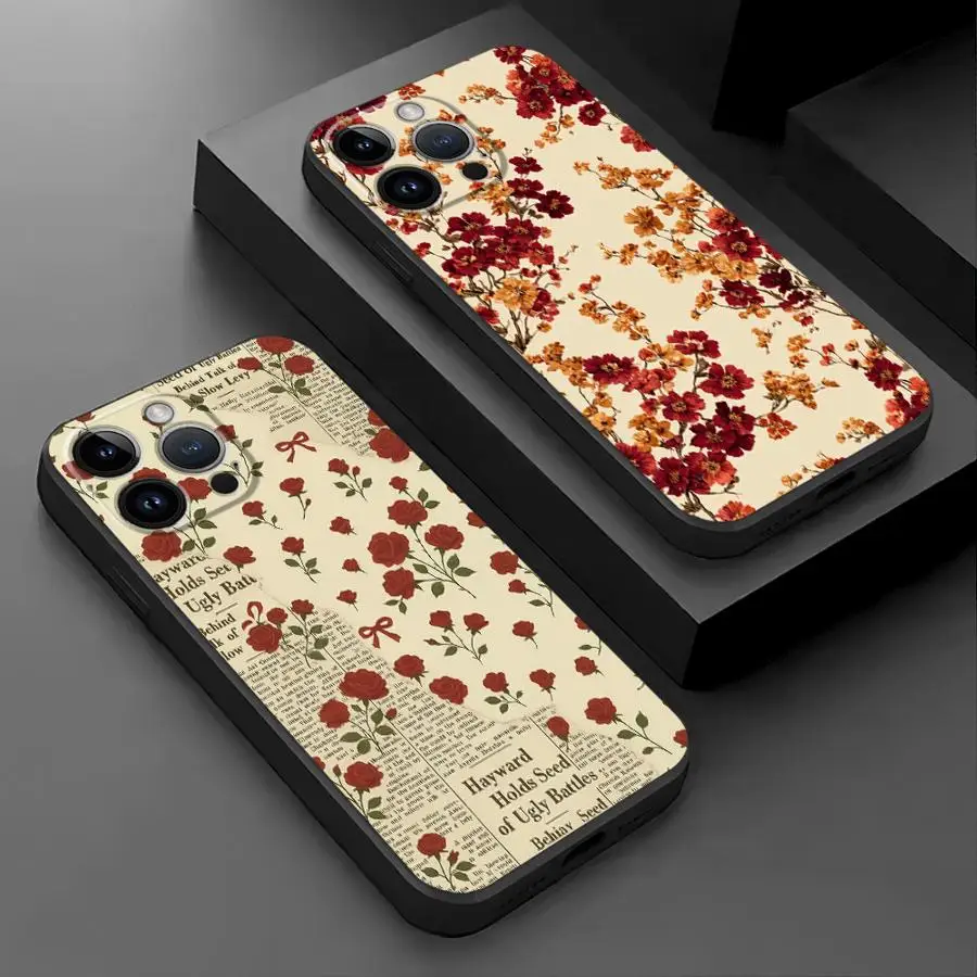 حافظة تجميل عصرية على شكل زهرة صغيرة لهاتف آيفون 12 15 Plus 17 16 Pro Max SE X XS XR 13 Mini 17Air 11 7 8 14 غطاء خلفي ناعم