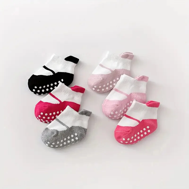 6 Paar rutschfeste Socken für Mädchen, niedliches Muster, Kinder-Bodensocken, bequem für Kleinkinder – Detail 6