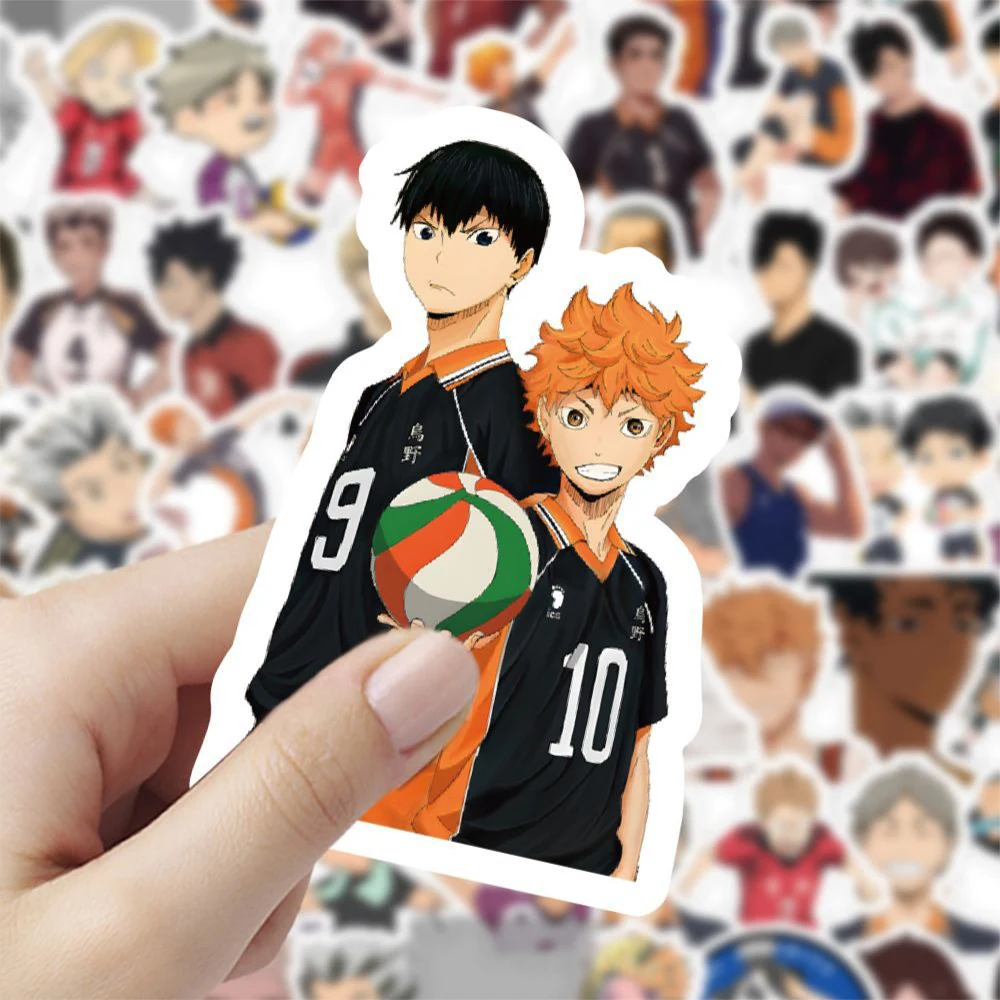 

10/30/60pcs Cute Cartoon Anime Haikyuu!! Stickers Kawaii Decals for Kids Toy Skateboard Phone Scrapbook Diary Graffiti Sticker