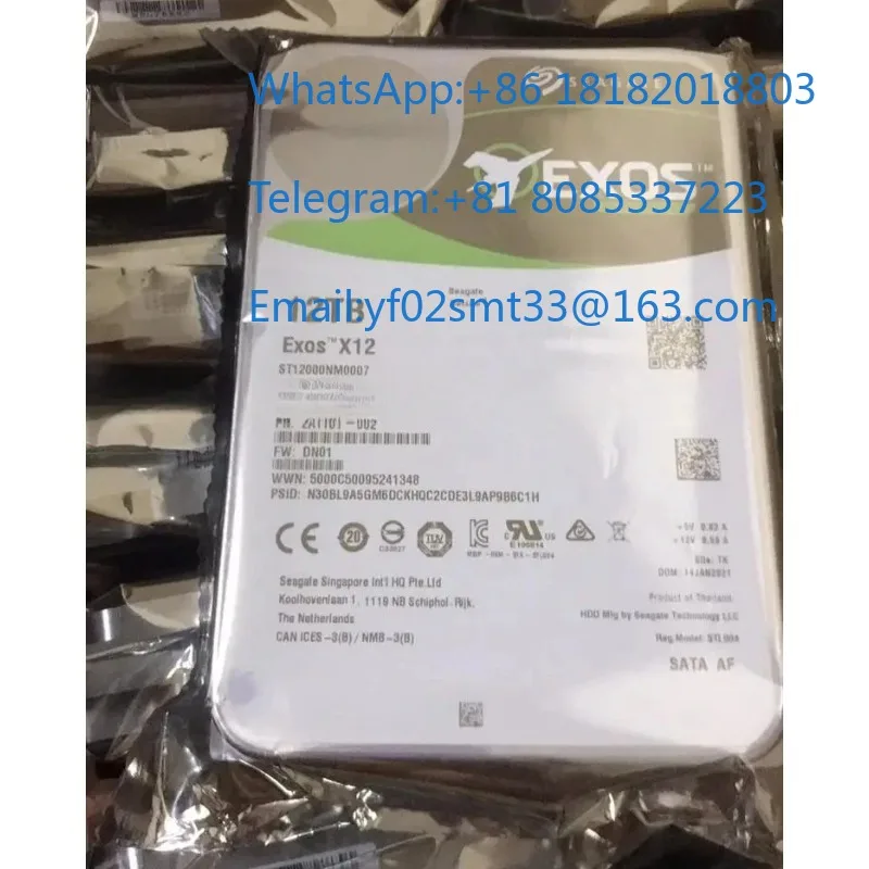12TB 3.5 Inch SATA Enterprise Hard Drive ST12000NM0007X12 6Gb/s 256MB Cache Storage Hard Disk