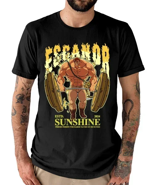 Camiseta unisex Nanatsu no Taizai Escanor GYM Leon del Sol y El Poder del Orgullo Cotton anime T-shirt