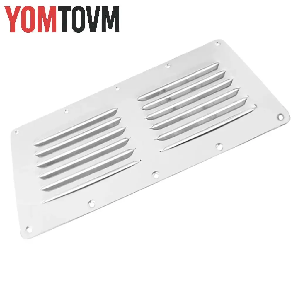 

Вентиляционная панель из нержавеющей стали, прямоугольная решетка с жалюзи для легкой установки, для морских судов, яхт, автодомов, караванов