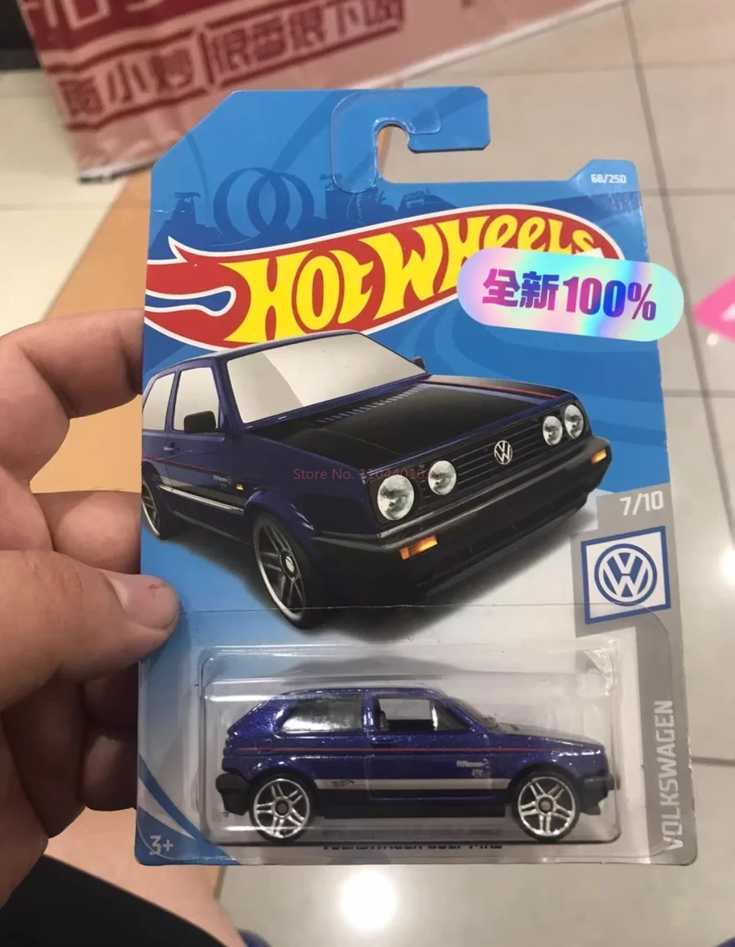 ของแท้รถฮอทวีลส์โฟล์คสวาเก้นกอล์ฟ Mk2 1/64 โลหะหล่อรุ่นของเล่นเด็กของขวัญวันเกิด