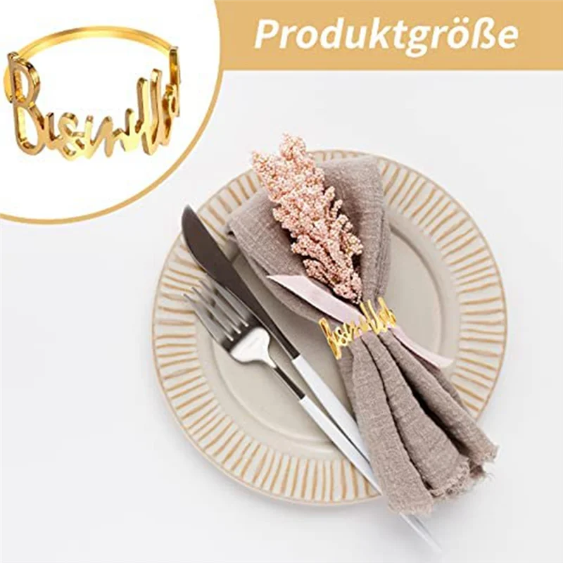 حلقات منديل A45I، حلقات منديل رمضان، أبازيم منديل معدنية لتزيين الطاولة الذهبية لحفلات الزفاف الإسلامية الإسلامية