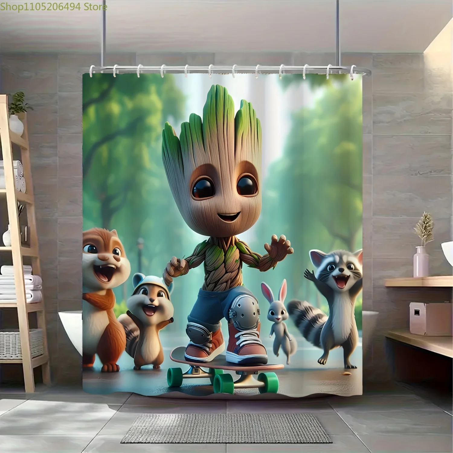 

1 шт. занавеска для душа с принтом в стиле Marvel, занавеска для ванной комнаты, праздничный декор для ванной, домашняя разделительная штора с крючками, Sh