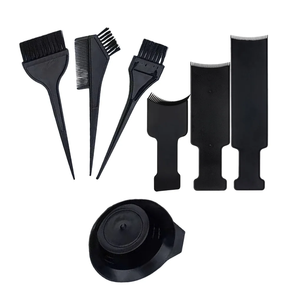 

7pcs Hair Kit Black Scalp Protection Dyeing Bowl For Hairdressing Kit Home Dyeing Salon Use Hairdressing Tool Set