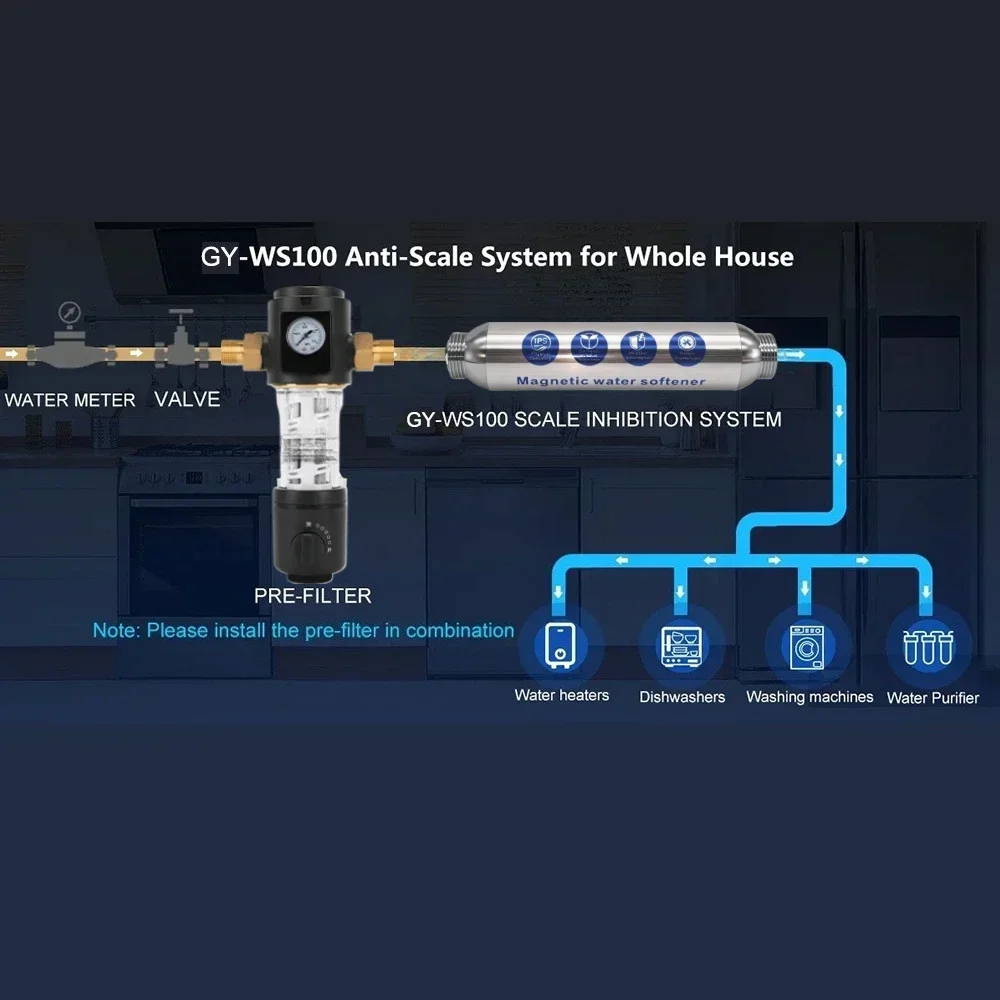 IPS Whole House Water Descaler Scale Inhibition Softener System Machine Anti Limescale Corrosion & Hard water