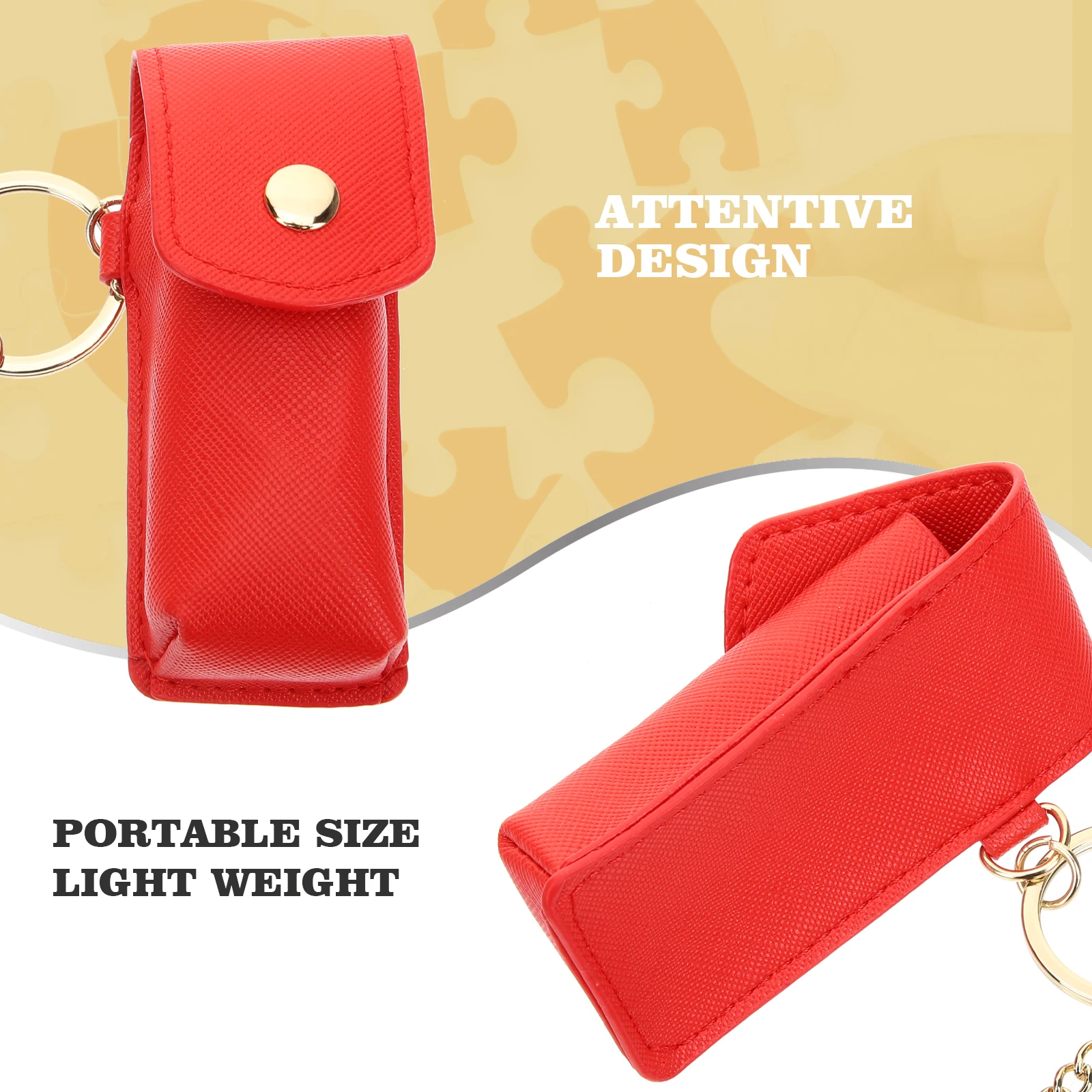 

Lipstick Keychain Holder Fashion Pendant Bag Sleeve Zinc Alloy Portable Travel for Purse