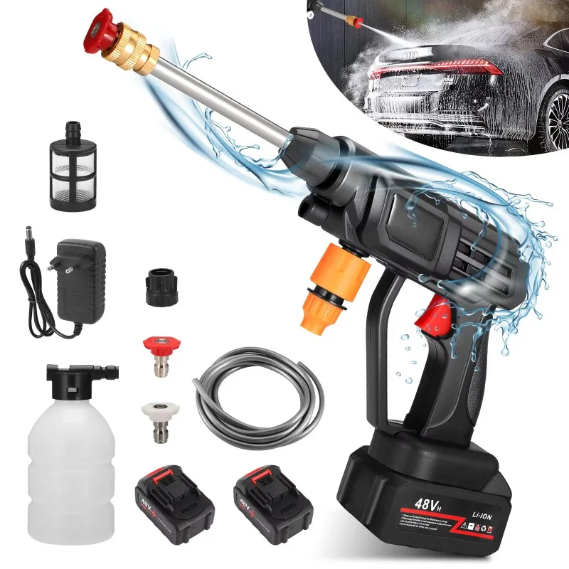 Wireless High Pressure Car Wash Washer Gun Cordless Generator Electric Spray Cleaner Car Washing Machine For  21V Battery