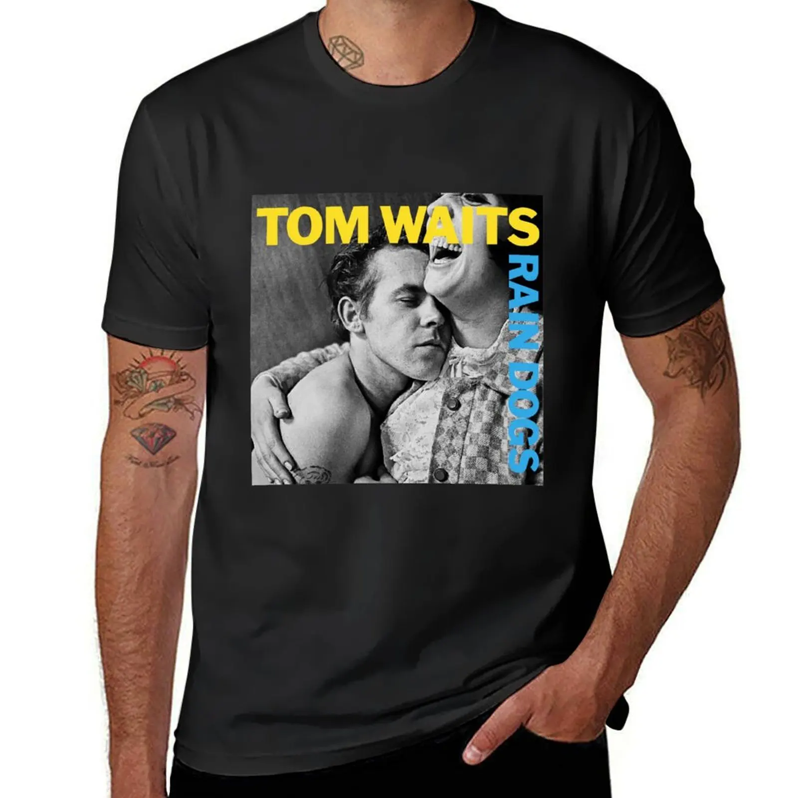 Tom Waits - Rain Dogs T-Shirt customizeds animal prinfor boys summer top heavyweights sweat shirts, men