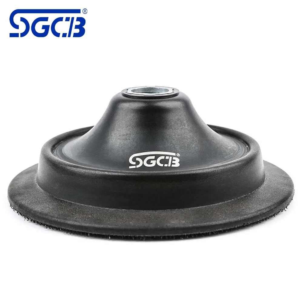 SGCB 5 Inch RO Polisher Backing Plate 5/8” Thread PU Soft Backing Pad Rotary Polisher M14 / M16 for Sanding Polishing Buffing