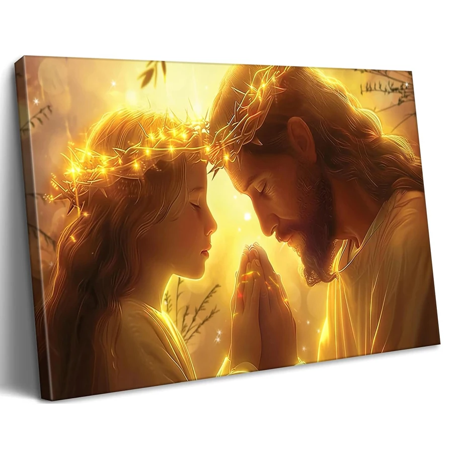 Jesus and Girl Praying diamond embroidery mosaic Jesus With Children diamond Painting Picture Wall Decor Christian Bible Story