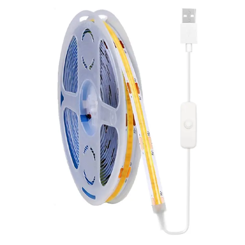 

Светодиодная лента AB41-COB, гибкое освещение с питанием от USB 5 В, подходит для декора шкафов и тумбочек